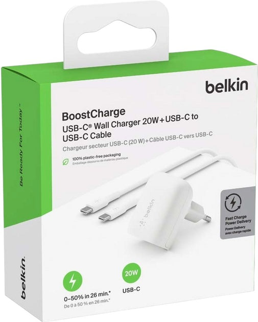 BELKIN WCA006VF1MWH-B6 20W BoostCharge USB-C charger